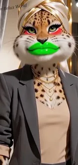 Stylish leopard fashion with chic accessories wallpaper.