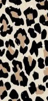 Leopard print wallpaper with beige and black pattern.