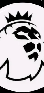 Minimalist black lion logo on white background.