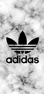 Black Adidas logo on marble background wallpaper.