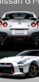 Nissan GT-R mobile wallpaper showcasing sleek design.