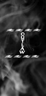 Outlaw themed black mobile wallpaper design.