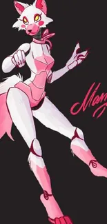 Anime-inspired pink fox character art