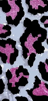 Pink and black leopard print pattern wallpaper.