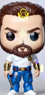 Pop figure with beard in stylish art design.