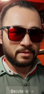 Stylish person wearing sunglasses in portrait design.