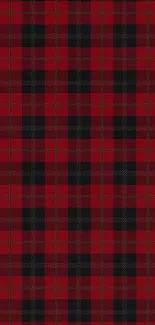 Red plaid pattern mobile wallpaper with checkered design.