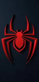 Red spider icon on dark blue background wallpaper.