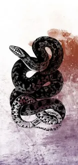 Stylish snake art wallpaper with a colorful textured background.