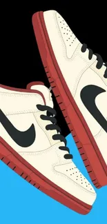 Stylish sneaker design on a vivid phone wallpaper.