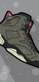 Stylish sneaker illustration on dark gray background.