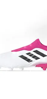 White and pink soccer shoe wallpaper for mobile screen.