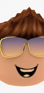 Cartoon character with stylish sunglasses smiling vibrantly.