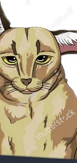 Stylized illustration of a caracal cat with vibrant brown hues.