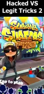 Subway Surfers Zurich theme mobile wallpaper featuring a vibrant gaming scene.