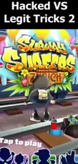 Subway Surfers Zurich game wallpaper with vibrant colors and graffiti art.