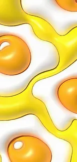 Abstract vibrant egg design wallpaper with yellow and white tones.