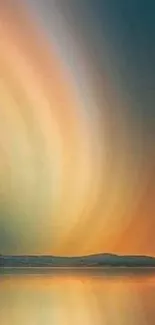 Vibrant sunset gradient mobile wallpaper with teal, orange, and indigo hues.