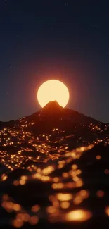 Stunning sunset illuminating ocean waves in the dark, showcasing nature's beauty.