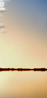 Silhouette of a rider at sunset against a golden sky and calm water reflection.