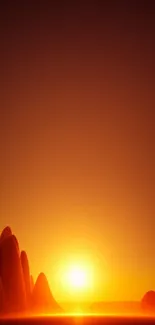 Beautiful sunset wallpaper with silhouette shapes and warm gradient hues.