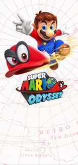 Super Mario Odyssey mobile wallpaper featuring vibrant colors and dynamic action.