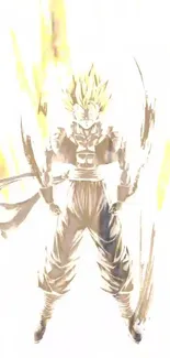 Super Saiyan anime character glowing with energy.