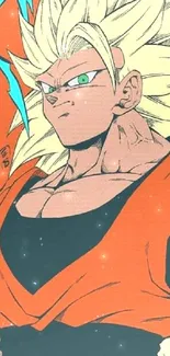 Super Saiyan anime character with orange and blue details.