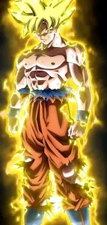 Super Saiyan character with glowing aura and vibrant colors.