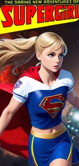 Supergirl in dynamic pose, vibrant fan art.