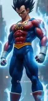 Fusion of superhero elements as a mobile wallpaper.
