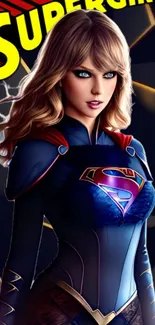 Supergirl inspired digital art wallpaper featuring vibrant colors.