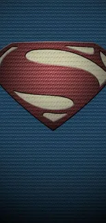 Superman logo on textured blue background.