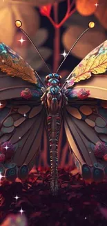 Surreal butterfly fantasy art with vibrant colors and intricate details.