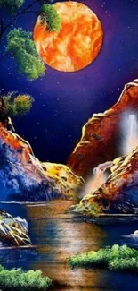 Colorful cosmic landscape wallpaper with vivid colors.