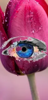 Surreal tulip with eye design art wallpaper.