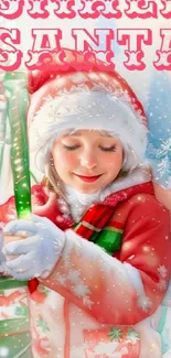 Sweet Santa wallpaper with a festive holiday theme perfect for mobile screens.