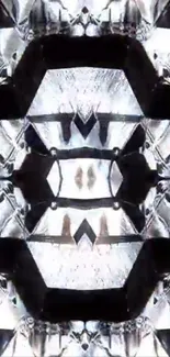 Abstract symmetrical design with metallic shades.