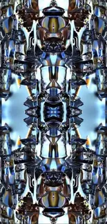 Symmetry Electric Blue Creative Arts Live Wallpaper