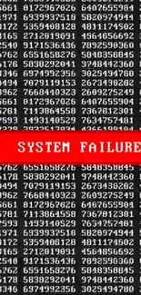 System error code background with red alert stripe.