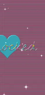 Teal heart and colorful 'Locked' text on striped background.