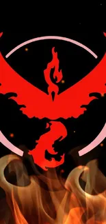 Red Phoenix emblem on black background, Team Valor wallpaper