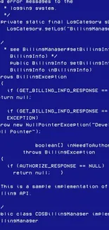 Blue tech code wallpaper for mobile with programming snippets.