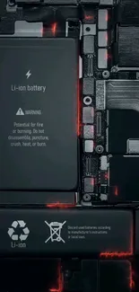 Intricate Li-ion battery design wallpaper for mobile.