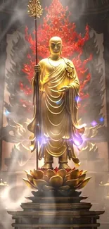 Temple Statue Lighting Live Wallpaper