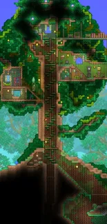 Terraria treehouse wallpaper with lush design.