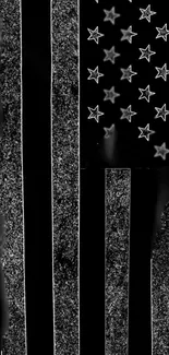 Black and white textured flag wallpaper with stars and stripes.