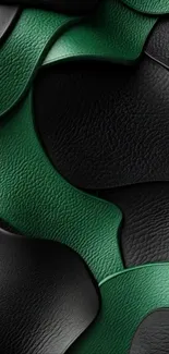 Abstract green and black textured wave design.