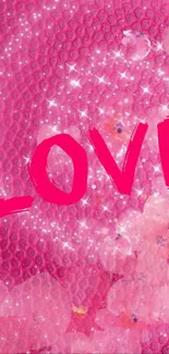 Vibrant pink textured wallpaper with a stylish modern design.