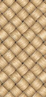 Mobile wallpaper with a beige woven rope pattern design